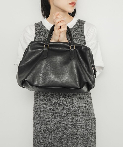 KBF（ケイビーエフ）の「ガマグチボストンBAG（ボストンバッグ・レディース・D.BROWN/BLACK・one）」の6枚目の写真