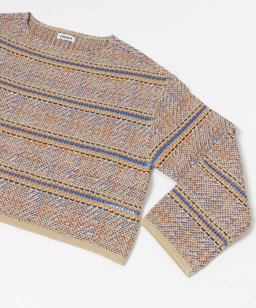 THE GOODLAND MARKET（ザグッドランドマーケット）の「米富繊維　MADRAS EYELET TWEED PULLOVER（ニット/セーター・レディース・24ORANGE/62BLUE・FREE）」の10枚目の写真
