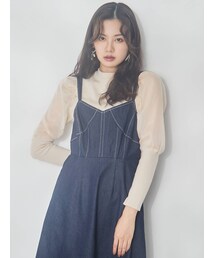 dazzlin | ボリュームシアーコンパクトニットトップス(ニット/セーター)