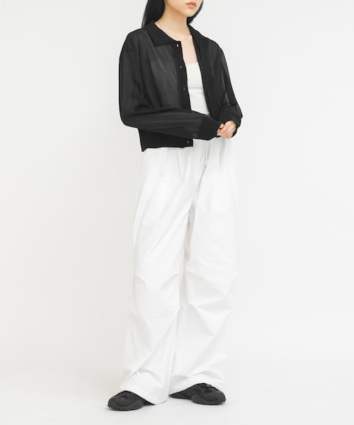 KBF(ケイビーエフ)の「シアーシャツカーディガン(シャツ/ブラウス・レディース・BLACK/BROWN・One)」の7枚目の写真