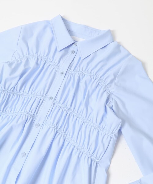 SENSE OF PLACE by URBAN RESEARCH（センスオブプレイスバイアーバンリサーチ）の「シャーリングデザインシャツ（シャツ/ブラウス・レディース・OFF WHITE/L.BLUE/PINK・One）」の4枚目の写真