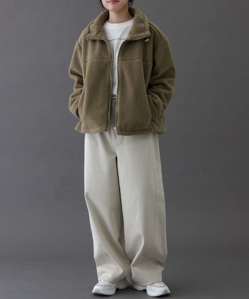 URBAN RESEARCH DOORS（アーバンリサーチドアーズ）の「FORK&SPOON　スタンドカラーボアブルゾン（ブルゾン・レディース・BLACK/BEIGE・1）」の18枚目の写真