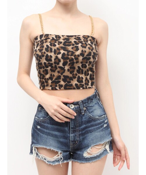 GYDA（ジェイダ）の「chainストラップテレコビスチェ（キャミソール・レディース・オフホワイト/ブラック/ピンク/ライトミックス/ミックス/ダークミックス・F）」の10枚目の写真