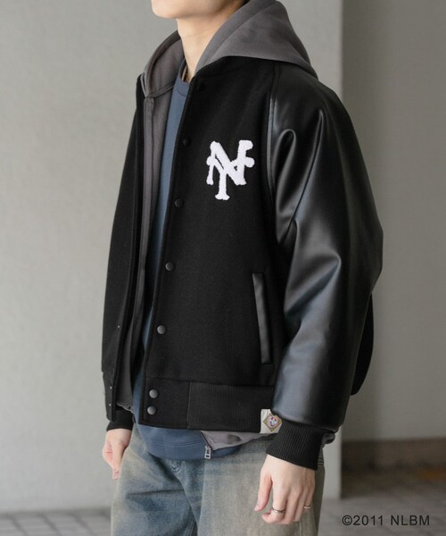 SENSE OF PLACE by URBAN RESEARCH(センスオブプレイスバイアーバンリサーチ)の「Negro Leagues スタジャン(スタジャン・メンズ・BLACK/NAVY・M/L)」の6枚目の写真
