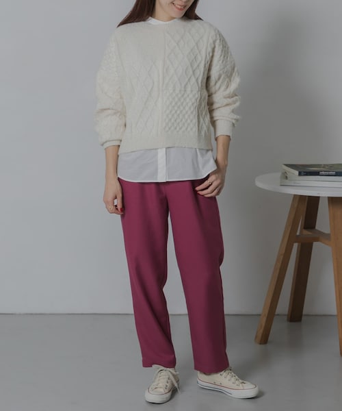URBAN RESEARCH Sonny Label（アーバンリサーチサニーレーベル）の「TRカラーストレートパンツ（その他パンツ・レディース・ブルー/ブラック/ピンク・36/38）」の3枚目の写真