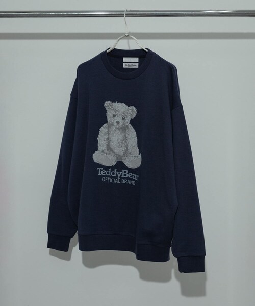 SENSE OF PLACE by URBAN RESEARCH（センスオブプレイスバイアーバンリサーチ）の「『別注』TeddyBear×SENSE OF PLACE　テディベアクルーネックスウェット（スウェット・メンズ・NAVY/OATMEAL/MINT・M/L）」の3枚目の写真