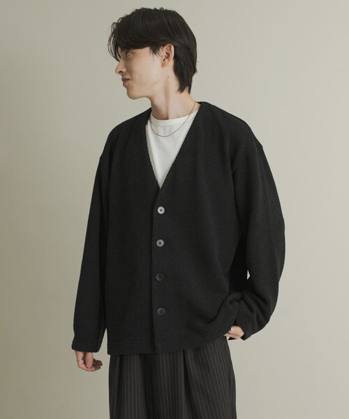 SENSE OF PLACE by URBAN RESEARCH（センスオブプレイスバイアーバンリサーチ）の「ウールタッチジャージカーディガン（カーディガン/ボレロ・メンズ・BLACK/GRAY/MINT・M/L）」の6枚目の写真