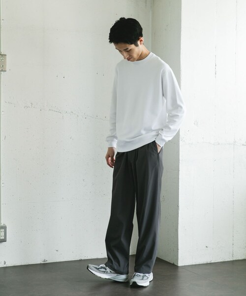 URBAN RESEARCH DOORS（アーバンリサーチドアーズ）の「シルケットダンボールロングスリーブTシャツ（Tシャツ/カットソー・メンズ・WHITE/BROWN/CHARCOAL・M/L）」の9枚目の写真