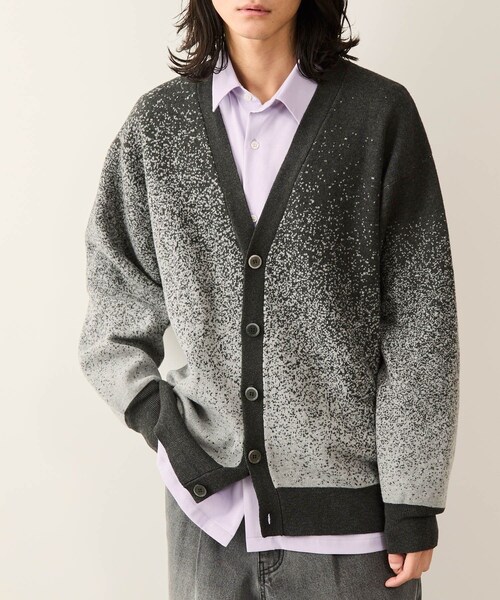 JUNRED（ジュンレッド）の「フェードジャガードカーディガン（カーディガン/ボレロ・メンズ・ブラック/グレー/ブルー/ブルー系/パープル・L/M/S）」の13枚目の写真