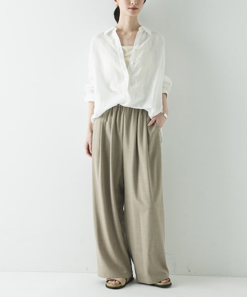 URBAN RESEARCH（アーバンリサーチ）の「リネン2WAYシャツ（シャツ/ブラウス・レディース・PINKSTRIPE/BROWN/BEIGE/BLUESTRIPE/WHITE/BEG STRIPE・Free）」の13枚目の写真