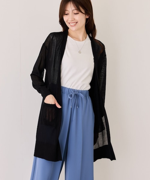 Jayro(ジャイロ)の「接触冷感シアーカーディガン(カーディガン/ボレロ・レディース・ブラック/ライトグレー/ホワイト系/ブルー・M)」の6枚目の写真