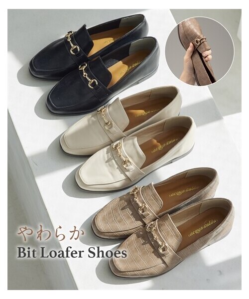 nissen（ニッセン）の「やわらかビット付ローファーシューズ（低反発中敷）（ローファー・メンズ・黒/グレージュ(クロコ型押)/アイボリー・S=22.0~22.5cm/M=23.0~23.5cm/L=24.0~24.5cm/LL=24.5~25.0cm）」の2枚目の写真