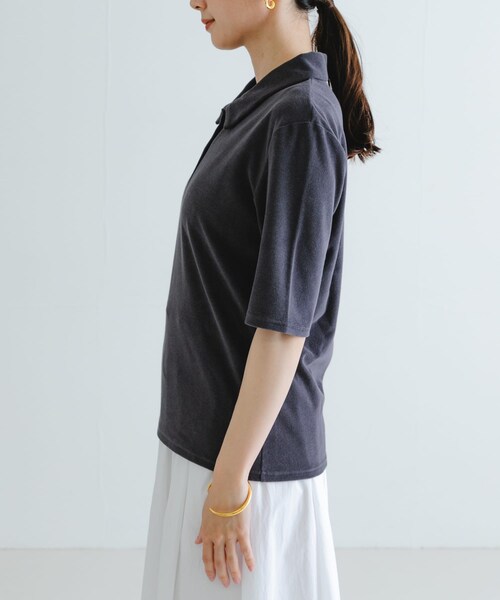URBAN RESEARCH(アーバンリサーチ)の「パイルポロ衿カットソー(Tシャツ/カットソー・レディース・GRAY/YELLOW・FREE)」の12枚目の写真