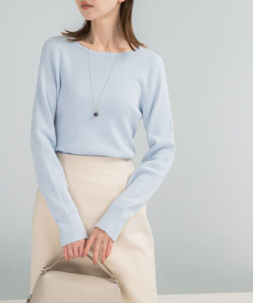 URBAN RESEARCH ROSSO（アーバンリサーチロッソ）の「シルク混スリットスリーブリブニット（ニット/セーター・レディース・OFF WHITE/SAX/YELLOW/NAVY・Free）」の11枚目の写真