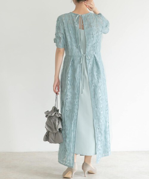 URBAN RESEARCH ROSSO（アーバンリサーチロッソ）の「kaene　リボンチュールエプロンドレス（ワンピース・レディース・mint/black・38）」の18枚目の写真