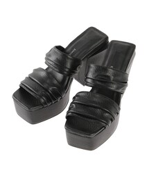 EMODA | ワイドギャザーハイヒール(サンダル)