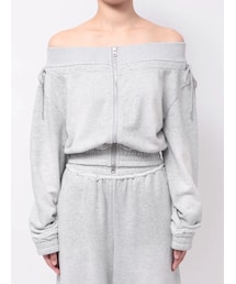 EMODA | FRONT ZIP OFF SHOULDER TOP(Tシャツ/カットソー)