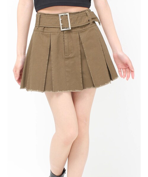 EVRIS（エヴリス）の「プリーツワイドベルトミニスカート（スカート・レディース・グレー/ブラック/ブラウン・S/M）」の11枚目の写真