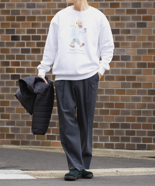 ITEMS URBANRESEARCH（アイテムズ アーバンリサーチ）の「OJISAMPO スウェットトップス（スウェット・メンズ・BIKE WHITE/BIKE BLACK/WALK WHITE/WALK BLACK・M/L）」の13枚目の写真