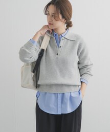 URBAN RESEARCH DOORS | 衿付き畦ニット(ニット/セーター)