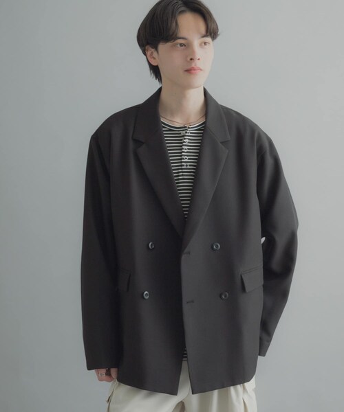 SENSE OF PLACE by URBAN RESEARCH（センスオブプレイスバイアーバンリサーチ）の「『撥水/防花粉』SKINProofダブルテーラードジャケット（テーラードジャケット・メンズ・BLACK/BROWN/BLUE GRAY・M/L）」の17枚目の写真