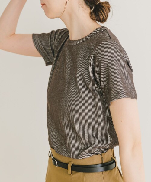 ITEMS URBANRESEARCH（アイテムズ アーバンリサーチ）の「チビテレコTシャツ（Tシャツ/カットソー・レディース・GRN/WHT/CHA・FREE）」の9枚目の写真