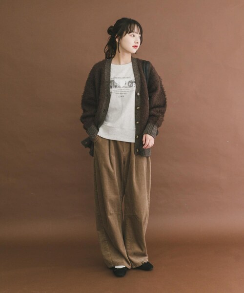 ITEMS URBANRESEARCH（アイテムズ アーバンリサーチ）の「シャギービッグカーディガン（カーディガン/ボレロ・レディース・BEG/L.GRY/BRN・Free）」の9枚目の写真