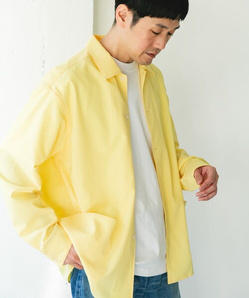 URBAN RESEARCH DOORS（アーバンリサーチドアーズ）の「『イージーケア/速乾/UVカット』クイックドライロングスリーブシャツカバーオール（カバーオール・メンズ・CHALK/YELLOW/BLUEGREEN/NAVY・M/L）」の4枚目の写真