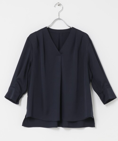 URBAN RESEARCH ROSSO（アーバンリサーチロッソ）の「シルキーツイルVネックブラウス（シャツ/ブラウス・レディース・OFF/MINT/NAVY・Free）」の9枚目の写真