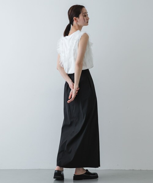 SENSE OF PLACE by URBAN RESEARCH(センスオブプレイスバイアーバンリサーチ)の「ボックスプリーツスカート(スカート・レディース・IVORY/BLACK/BEIGE・S/M)」の18枚目の写真