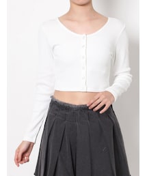 EVRIS | フロントボタンロングスリーブトップス(Tシャツ/カットソー)