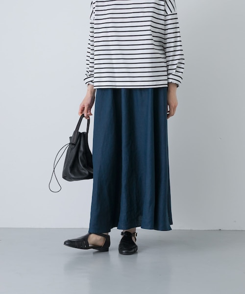 かぐれ（カグレ）の「リネンフレアスカート（スカート・レディース・BLACK/BROWN/BLUE GREEN・Free）」の3枚目の写真