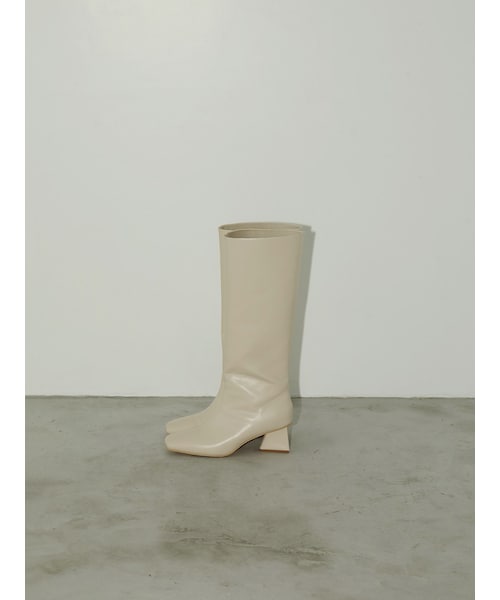 未使用 ELENDEEK ラクーンバラクラバ 　アイボリー FREEサイズ ELENDEEK（エレンディーク）の「SQUARE LONG BOOTS（ブーツ