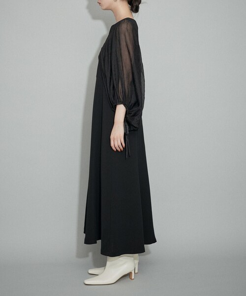 ADAM ET ROPE'（アダムエロペ）の「シアースリーブコンビドレス（ドレス・レディース・ブラック/ブラック系/ネイビー系・36/38）」の22枚目の写真
