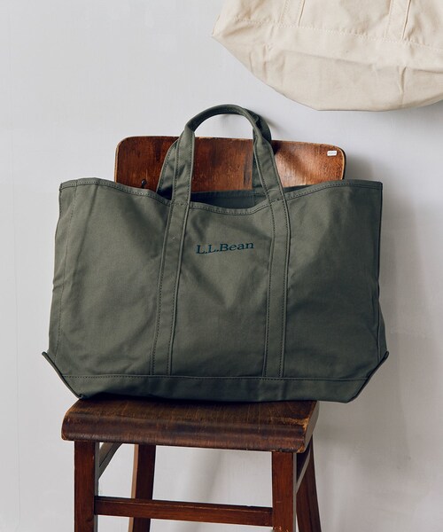 JUNRED（ジュンレッド）の「【 L.L.BEAN / エルエルビーン 】グローサリー・トート（トートバッグ・レディース・オフホワイト/オリーブ/ネイビー・F）」の3枚目の写真