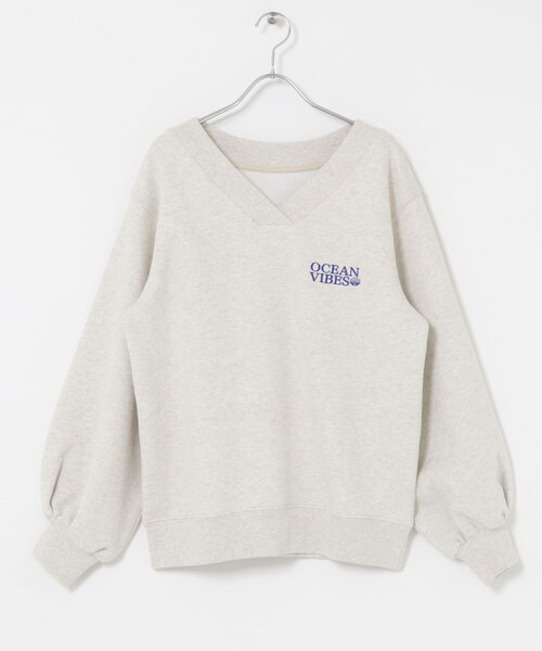 URBAN RESEARCH Sonny Label（アーバンリサーチサニーレーベル）の「Vネック刺繍スウェット（スウェット・レディース・オートミール/ピンク/フェードネイビー・Free）」の12枚目の写真