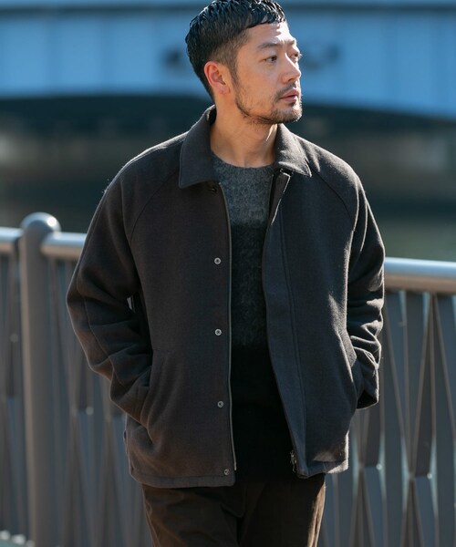 URBAN RESEARCH ROSSO(アーバンリサーチロッソ)の「『XLサイズあり』light meltonブルゾン(ブルゾン・メンズ・BLACK/NAVY/CHARCOAL/BROWN・M/L/XL)」の2枚目の写真