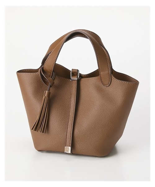 nissen（ニッセン）の「polka polka(ポルカポルカ)タッセル付シンプルトートバッグ（トートバッグ・メンズ・ブラック/ブラウン/チャコールグレー/グレーベージュ/ブルーグリーン/オレンジ・Y）」の7枚目の写真