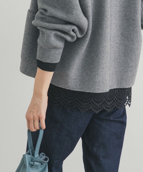 URBAN RESEARCH DOORS（アーバンリサーチドアーズ）の「裾レースカットソー（Tシャツ/カットソー・レディース・OFF/BLACK・Free）」の15枚目の写真