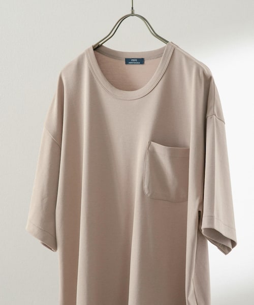 ITEMS URBANRESEARCH（アイテムズ アーバンリサーチ）の「シルケットスムース クルーネックTシャツ（Tシャツ/カットソー・メンズ・KHK/WHT/BLK/BEG/PNK・M/L）」の3枚目の写真