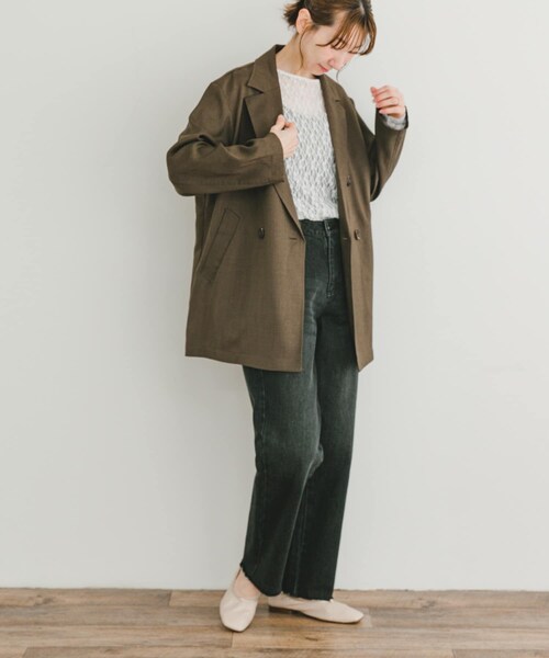 ITEMS URBANRESEARCH（アイテムズ アーバンリサーチ）の「リネンライクジャケット（テーラードジャケット・レディース・L.BEG/BRN・FREE）」の5枚目の写真