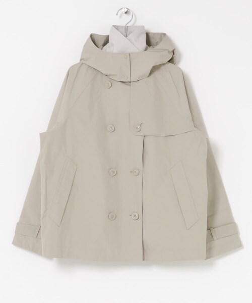 THE GOODLAND MARKET（ザグッドランドマーケット）の「AIGLE　ゴアテックス 2レイヤー ショートトレンチコート（ステンカラーコート・レディース・CASHMERE/NOIR・36/38）」の2枚目の写真