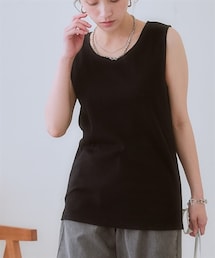 nissen | 前後２WAY綿混タンクトップ(Tシャツ/カットソー)