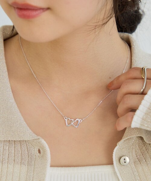 VIS(ビス)の「ダブルハートネックレス(ネックレス・レディース・ゴールド/シルバー・F)」の2枚目の写真