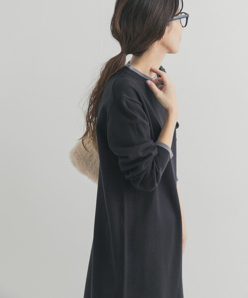 URBAN RESEARCH DOORS（アーバンリサーチドアーズ）の「バイカラーKNITワンピース（ワンピース・レディース・CHARCOAL/BLACK・Free）」の9枚目の写真