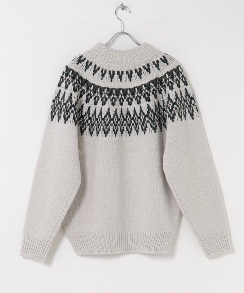 URBAN RESEARCH DOORS（アーバンリサーチドアーズ）の「求心柄モックネックニット（ニット/セーター・メンズ・OFF/BROWN/CHARCOAL・M/L）」の18枚目の写真