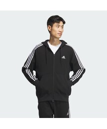 adidas | エッセンシャルズ プラス ルーズフィット スリーストライプス フレンチテリー フルジップパーカー(マウンテンパーカー)