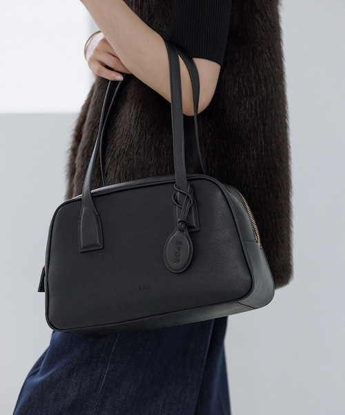 ROPE'(ロペ)の「【E'POR】TWO BOSTON BAG Medium/撥水・26AW新型(ハンドバッグ・レディース・ブラック/ダークブラウン・F)」の2枚目の写真