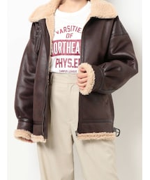 Ungrid | ビッグシルエットフェイクムートンボアブルゾン(ムートンコート)