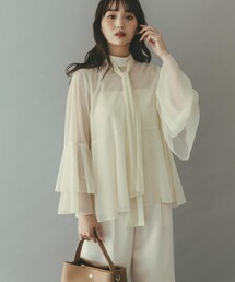 URBAN RESEARCH ROSSO | シアーラメチュールフレアスリーブブラウス(シャツ/ブラウス)